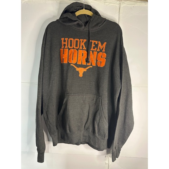Texas Longhorns Hook 'Em Horns Gray Pullover Hoodie Sweatshirt - 2XL - Picture 1 of 6